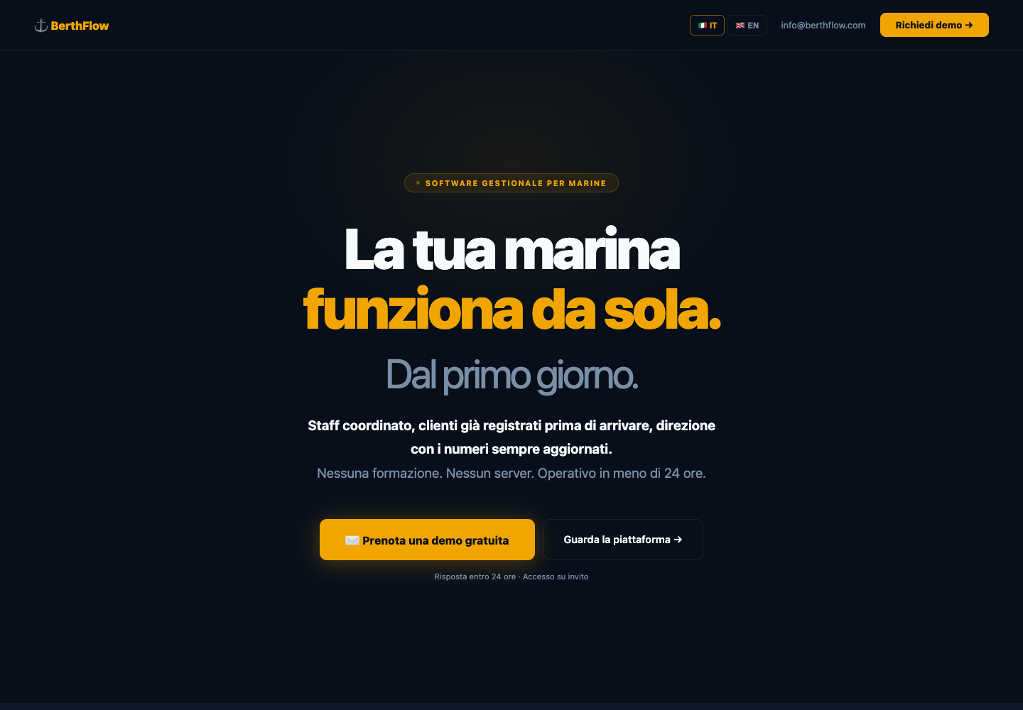 Marina Flow, postojeći prikaz upravljanja marinom